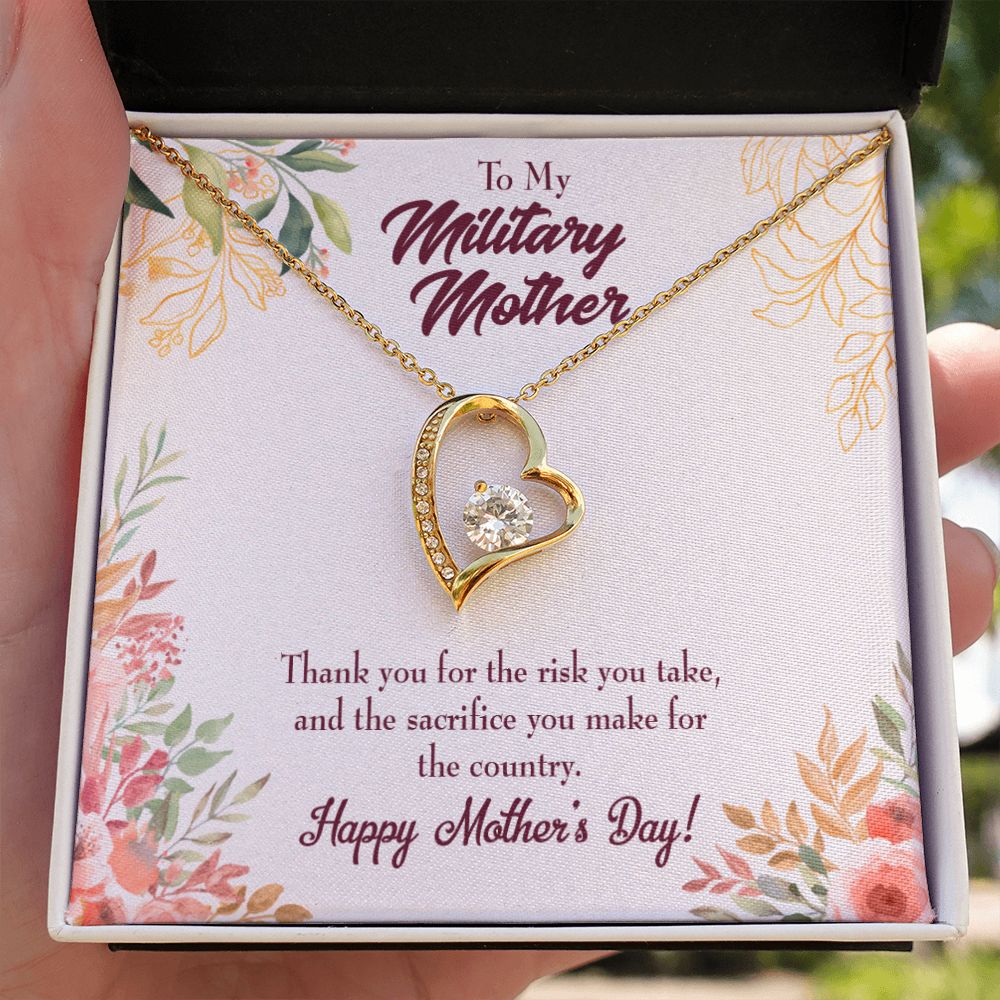 To Mom Military Mother Forever Necklace w Message Card-Express Your Love Gifts