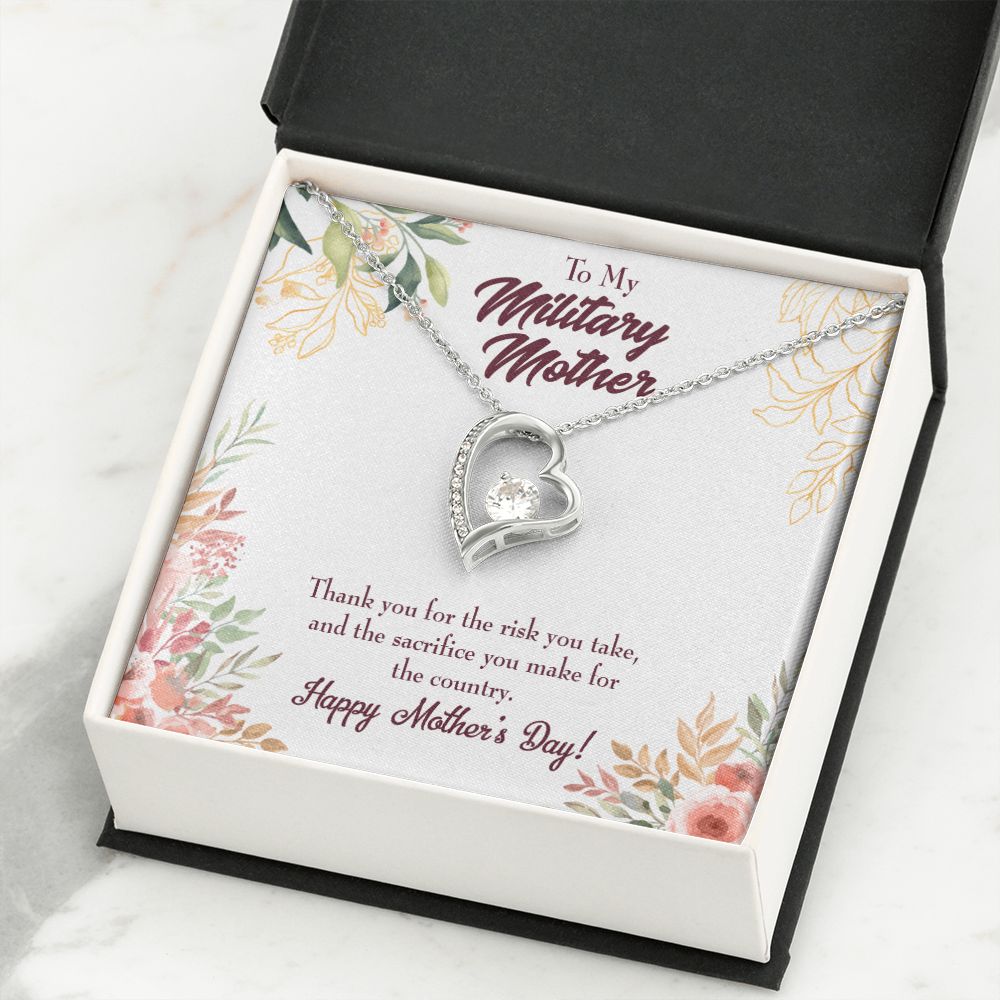 To Mom Military Mother Forever Necklace w Message Card-Express Your Love Gifts