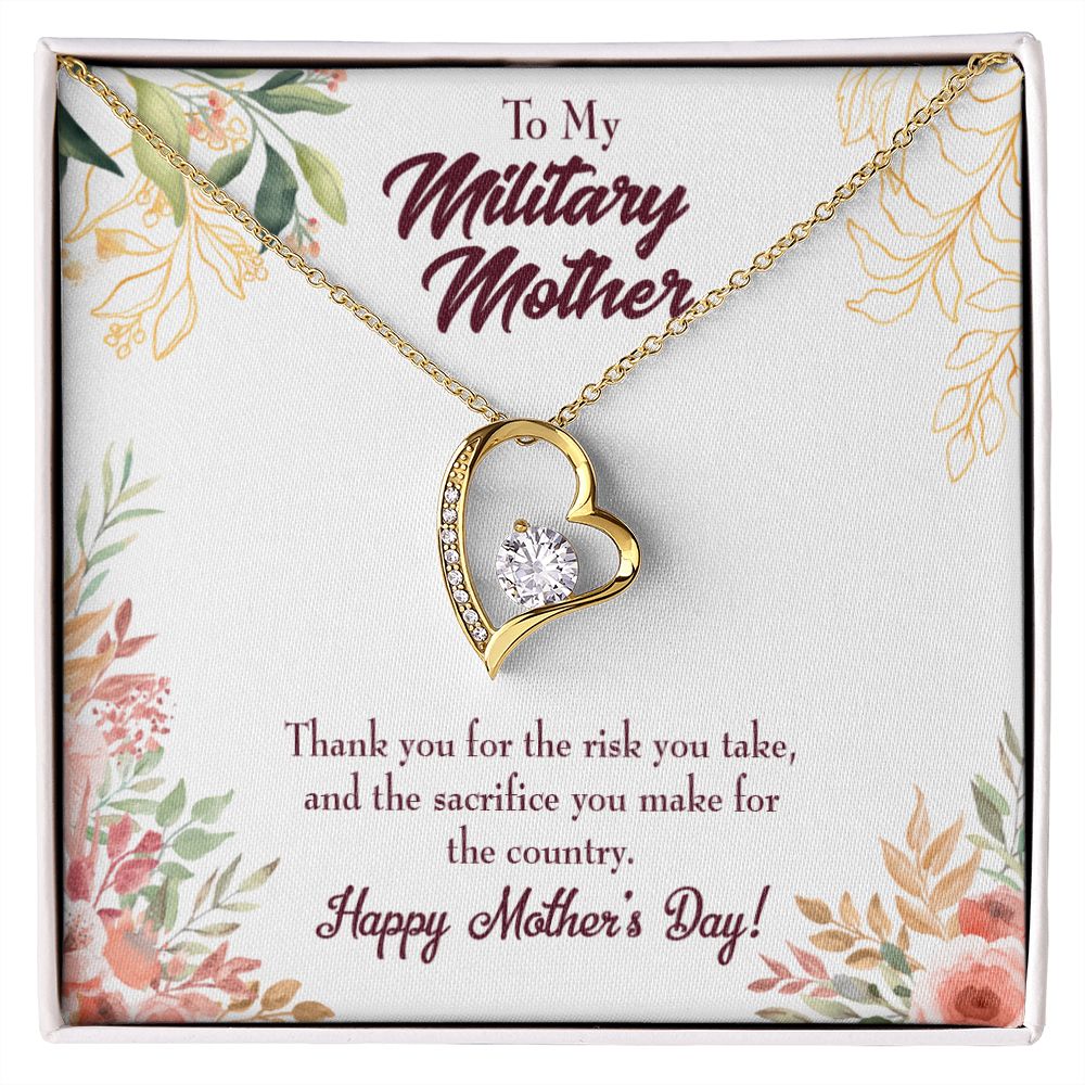 To Mom Military Mother Forever Necklace w Message Card-Express Your Love Gifts