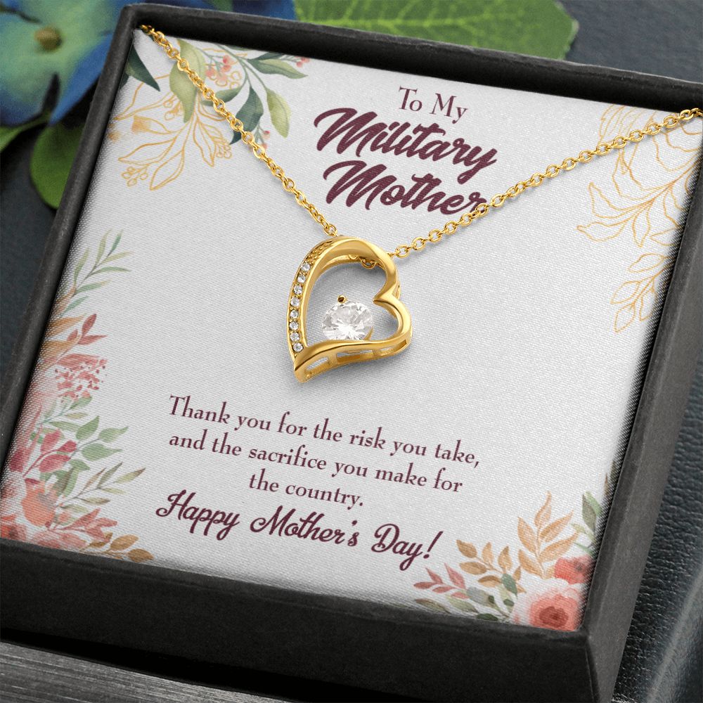 To Mom Military Mother Forever Necklace w Message Card-Express Your Love Gifts