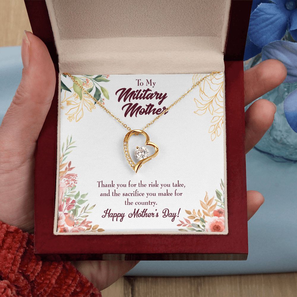 To Mom Military Mother Forever Necklace w Message Card-Express Your Love Gifts