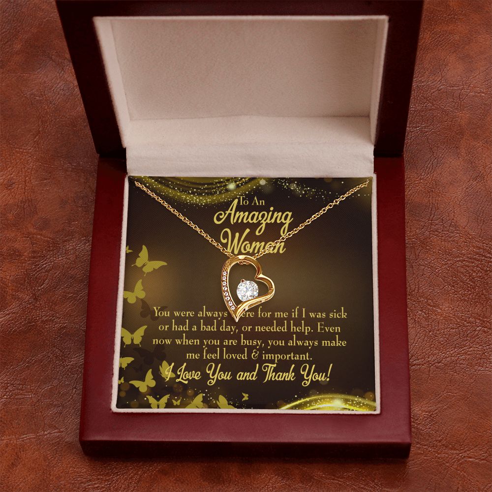 To Mom Mom Always There Forever Necklace w Message Card-Express Your Love Gifts