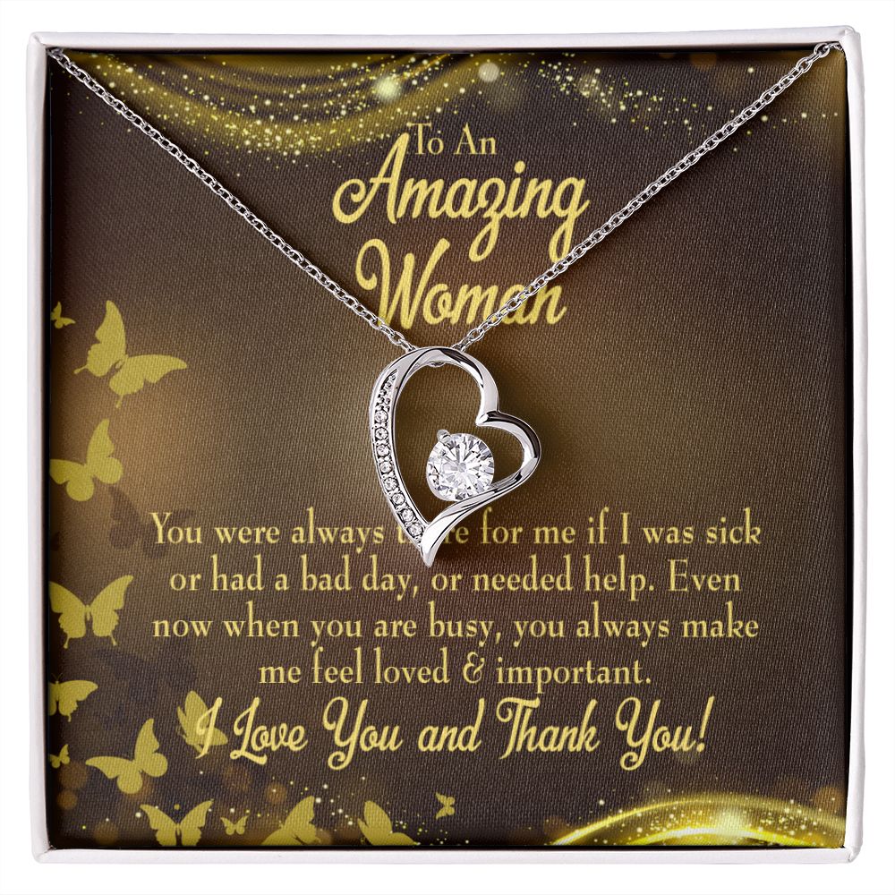 To Mom Mom Always There Forever Necklace w Message Card-Express Your Love Gifts