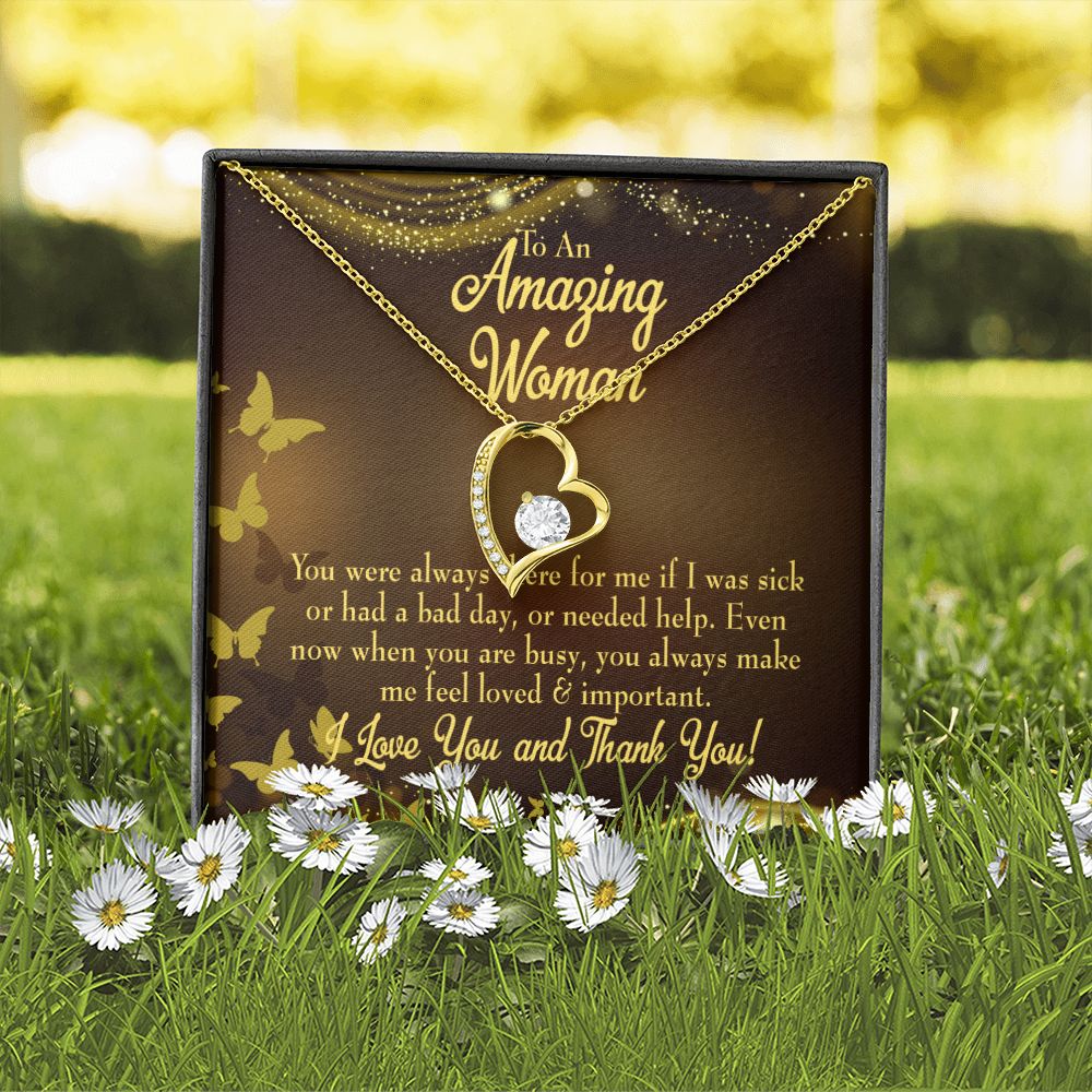 To Mom Mom Always There Forever Necklace w Message Card-Express Your Love Gifts