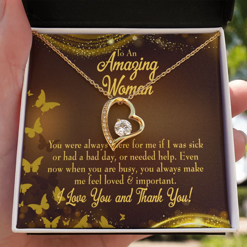 To Mom Mom Always There Forever Necklace w Message Card-Express Your Love Gifts