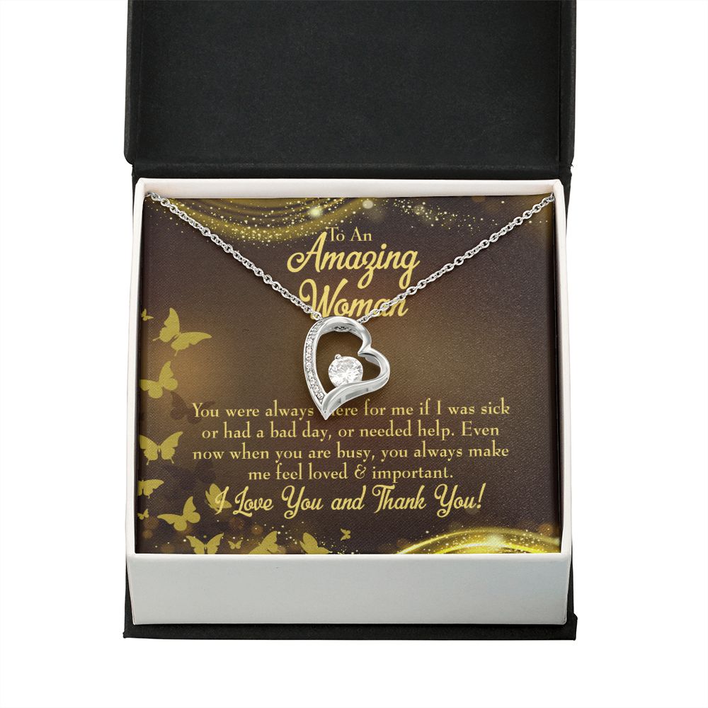 To Mom Mom Always There Forever Necklace w Message Card-Express Your Love Gifts