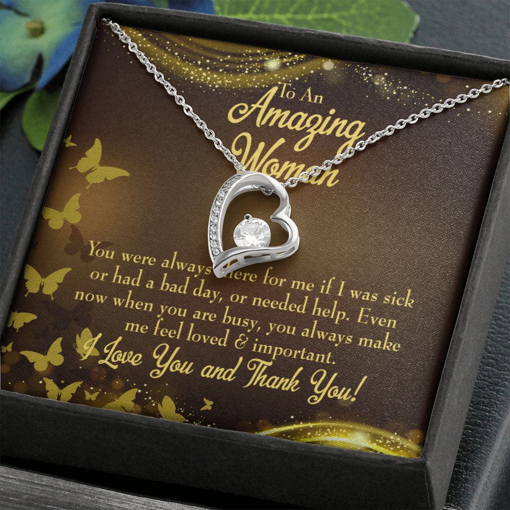 To Mom Mom Always There Forever Necklace w Message Card-Express Your Love Gifts