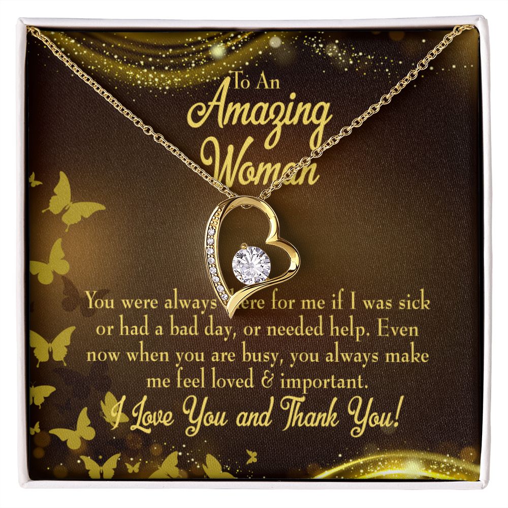 To Mom Mom Always There Forever Necklace w Message Card-Express Your Love Gifts