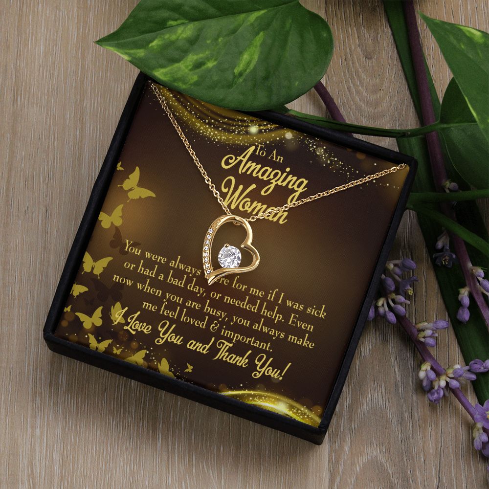 To Mom Mom Always There Forever Necklace w Message Card-Express Your Love Gifts