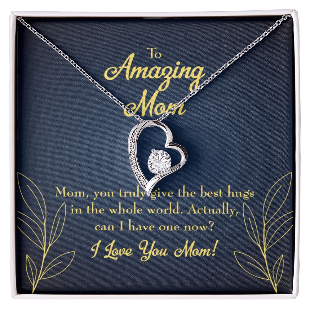 To Mom Mom Best Hug Forever Necklace w Message Card-Express Your Love Gifts