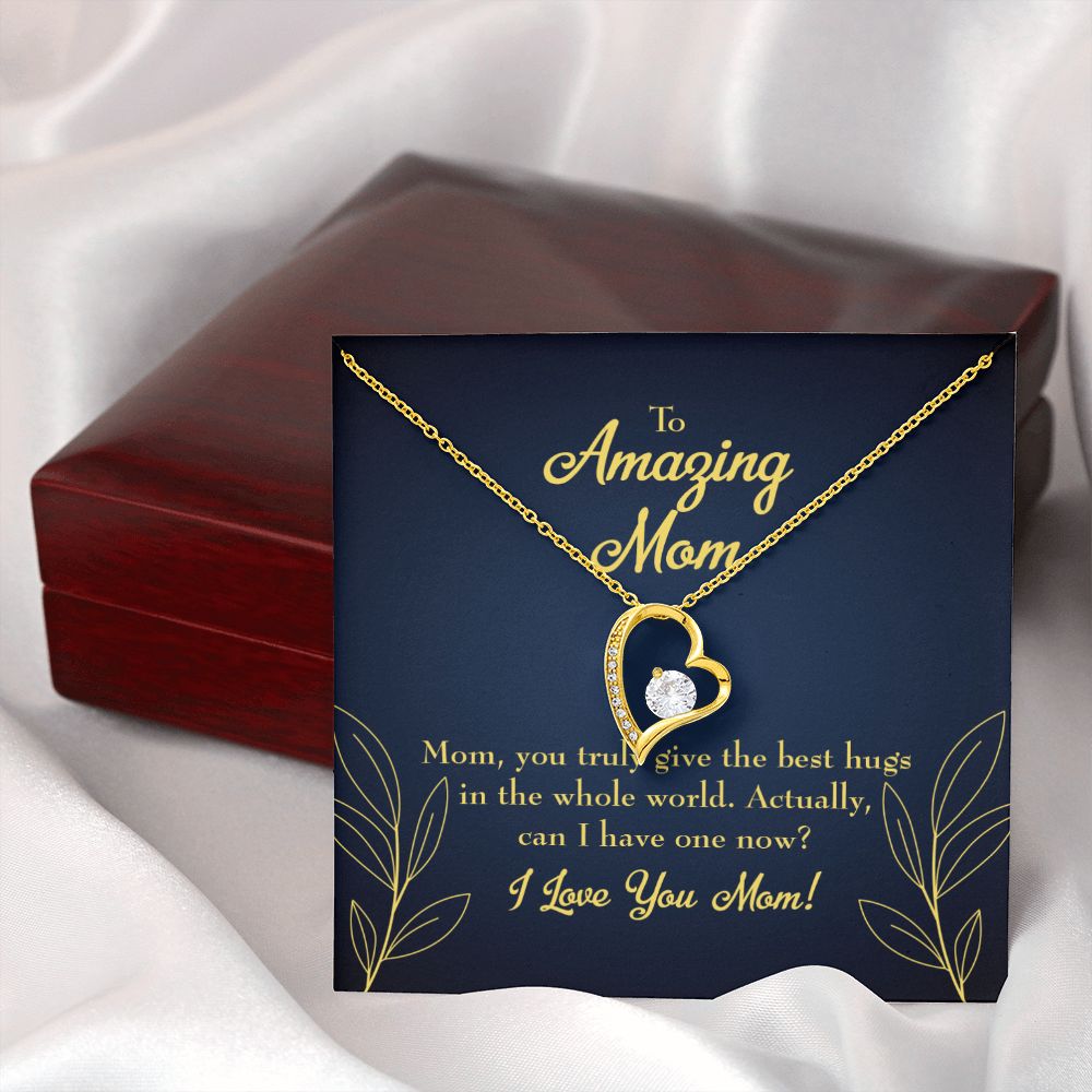 To Mom Mom Best Hug Forever Necklace w Message Card-Express Your Love Gifts