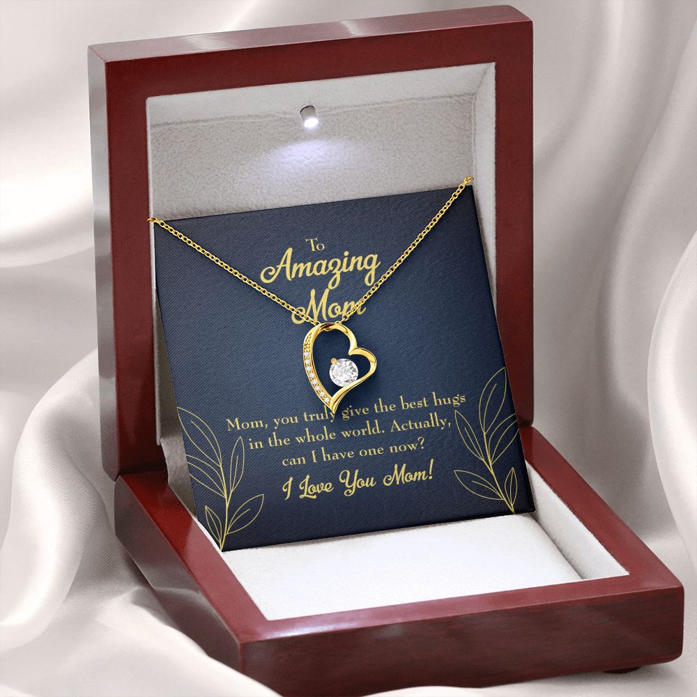 To Mom Mom Best Hug Forever Necklace w Message Card-Express Your Love Gifts