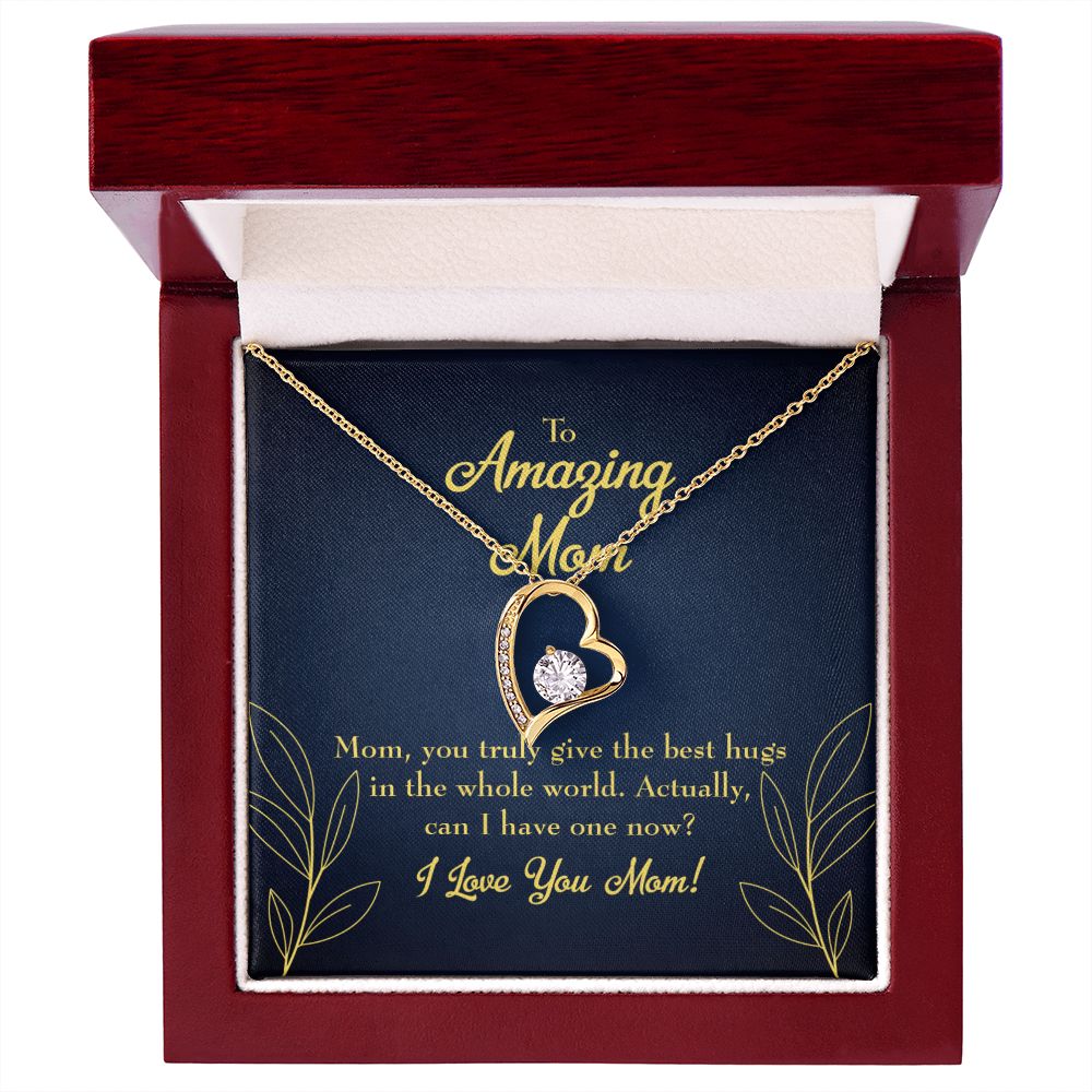 To Mom Mom Best Hug Forever Necklace w Message Card-Express Your Love Gifts