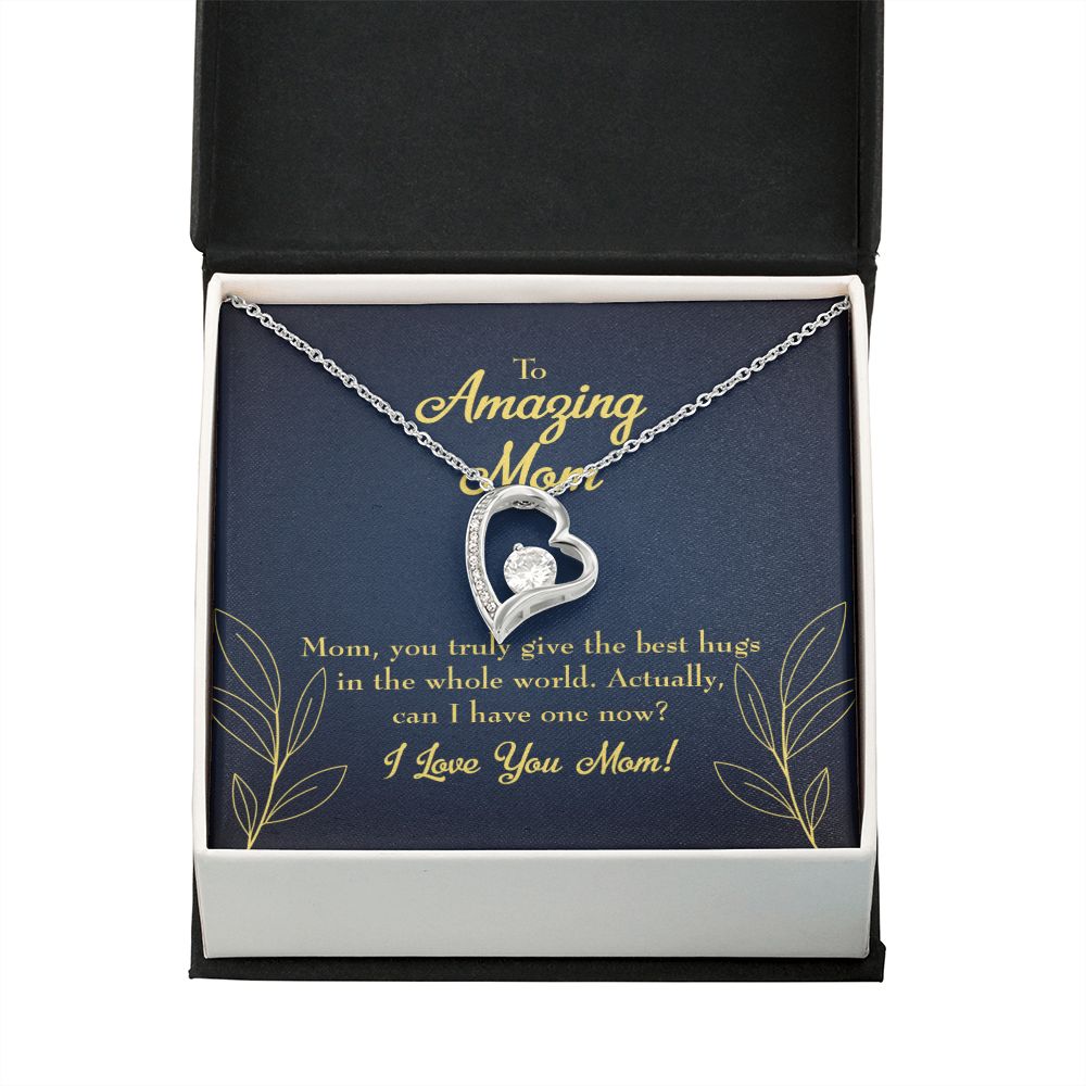 To Mom Mom Best Hug Forever Necklace w Message Card-Express Your Love Gifts