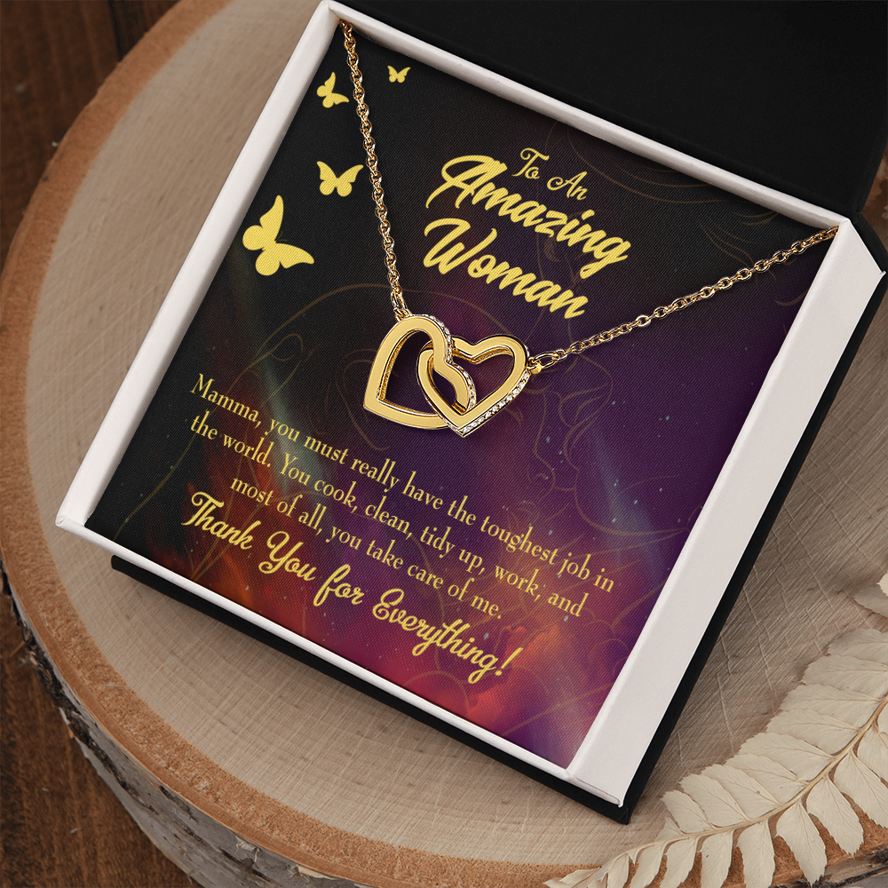 To Mom Mom is The Toughest Job Inseparable Necklace-Express Your Love Gifts