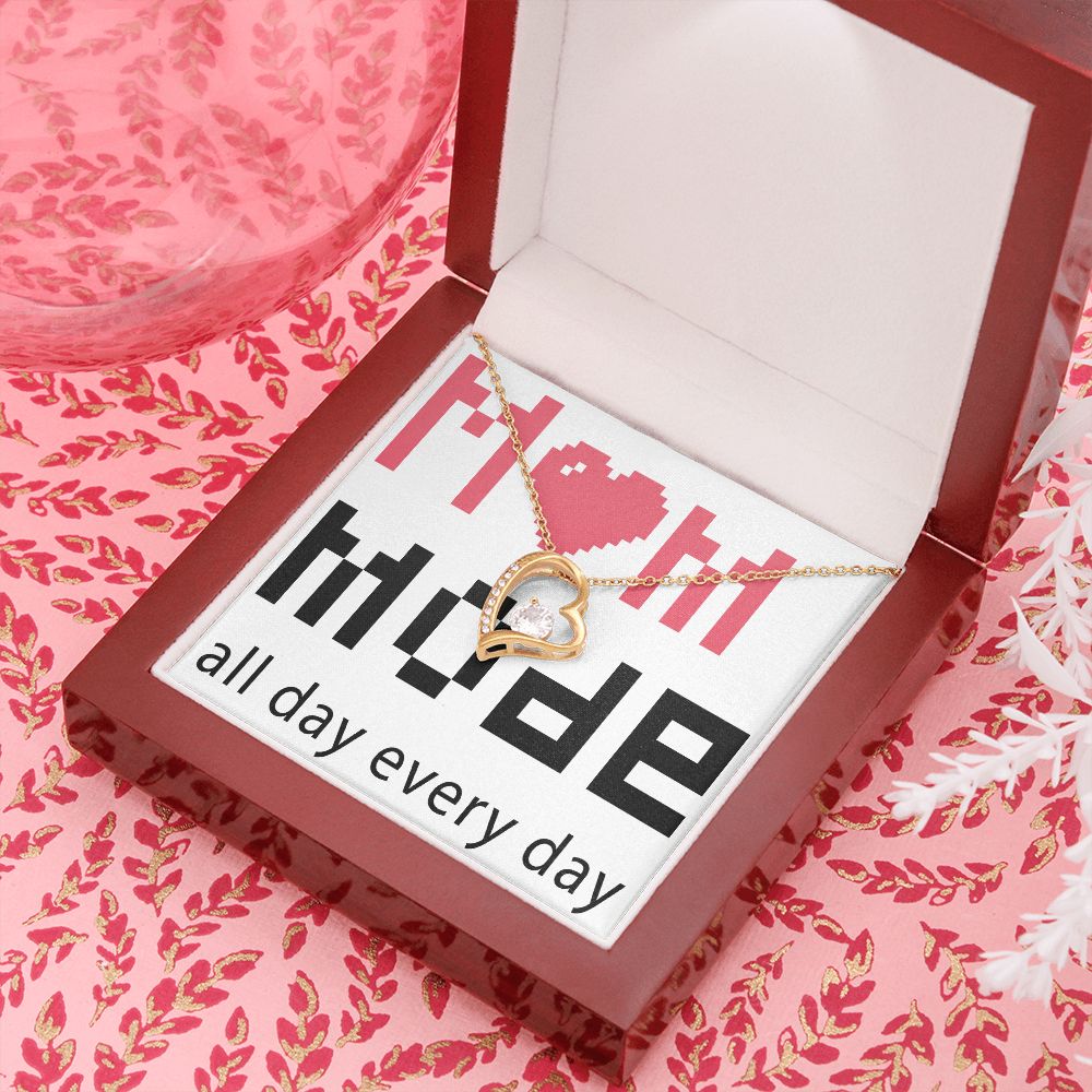 To Mom Mom Mode All Day Everyday Forever Necklace w Message Card-Express Your Love Gifts