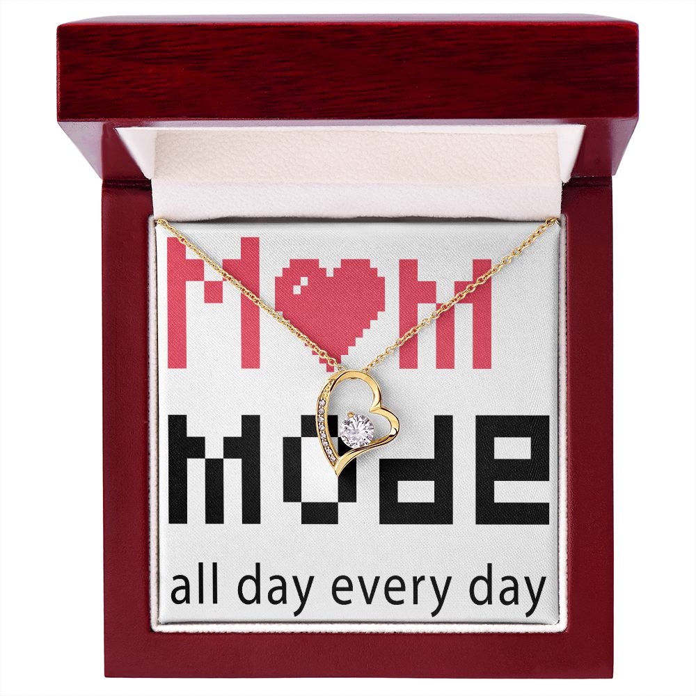 To Mom Mom Mode All Day Everyday Forever Necklace w Message Card-Express Your Love Gifts