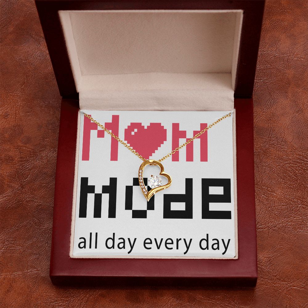 To Mom Mom Mode All Day Everyday Forever Necklace w Message Card-Express Your Love Gifts