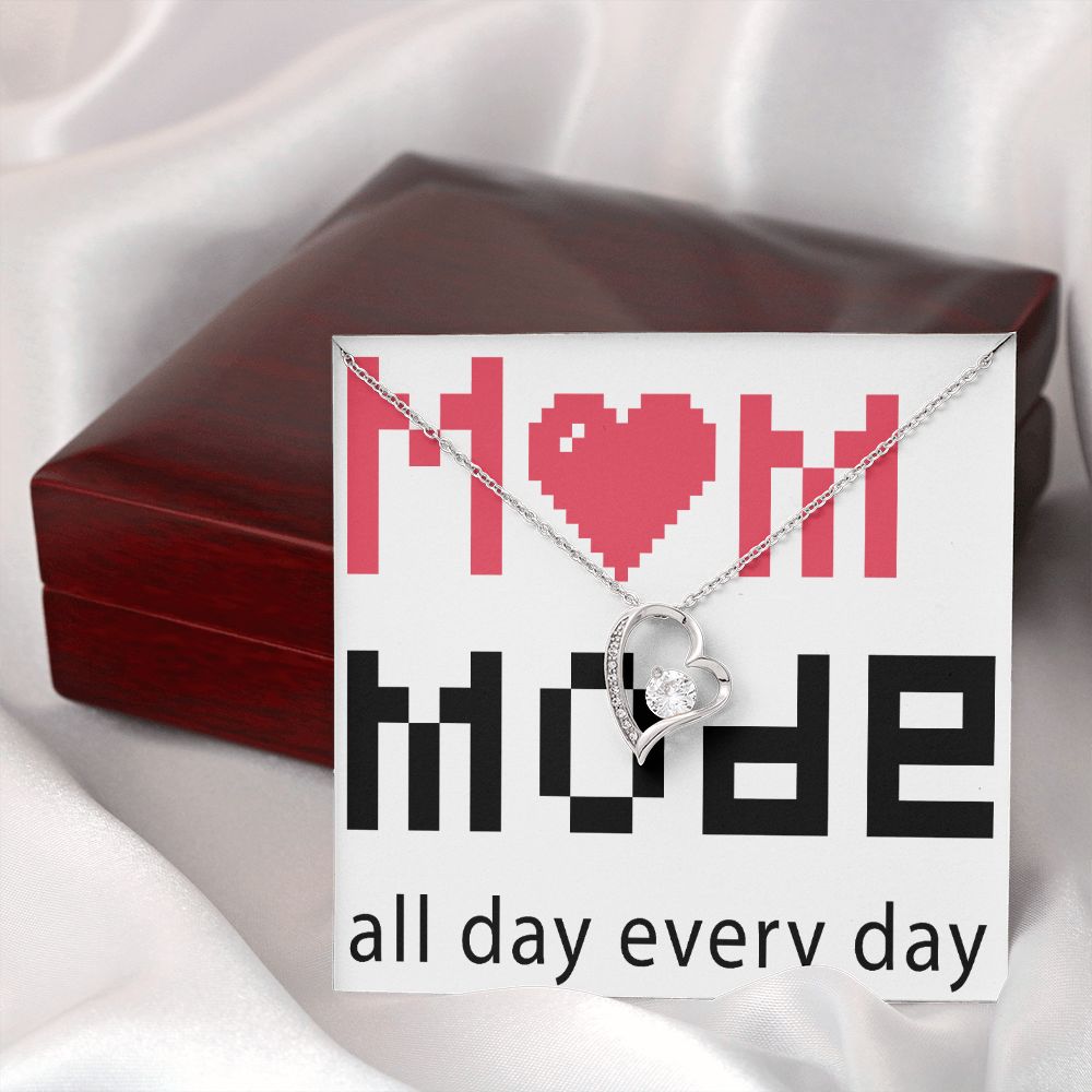 To Mom Mom Mode All Day Everyday Forever Necklace w Message Card-Express Your Love Gifts