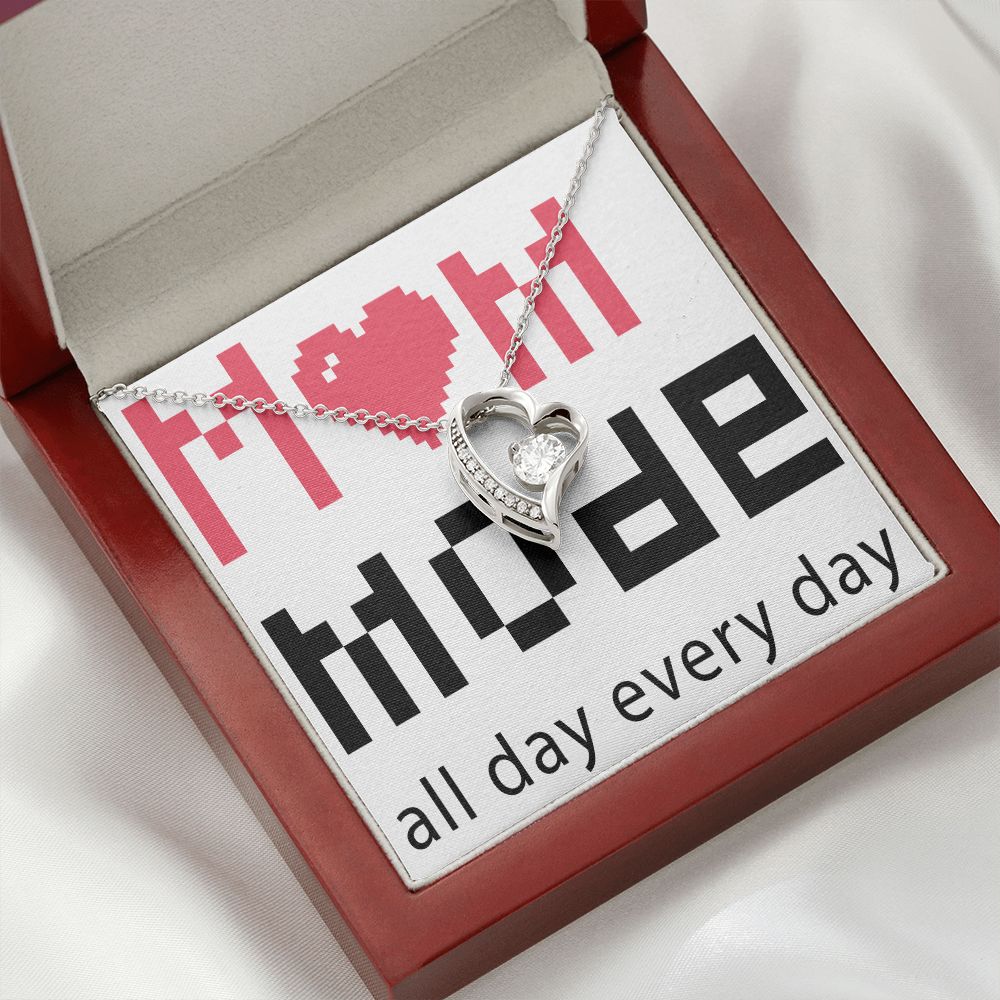 To Mom Mom Mode All Day Everyday Forever Necklace w Message Card-Express Your Love Gifts