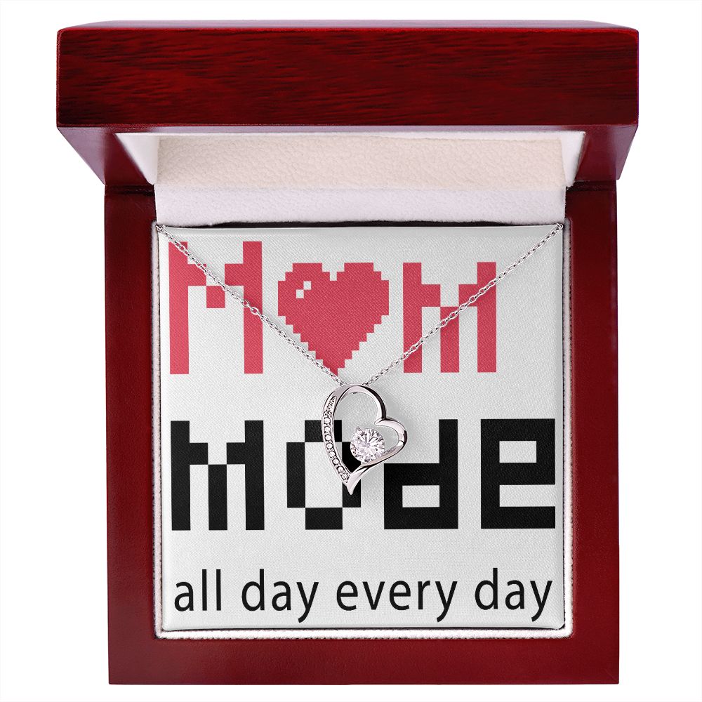 To Mom Mom Mode All Day Everyday Forever Necklace w Message Card-Express Your Love Gifts