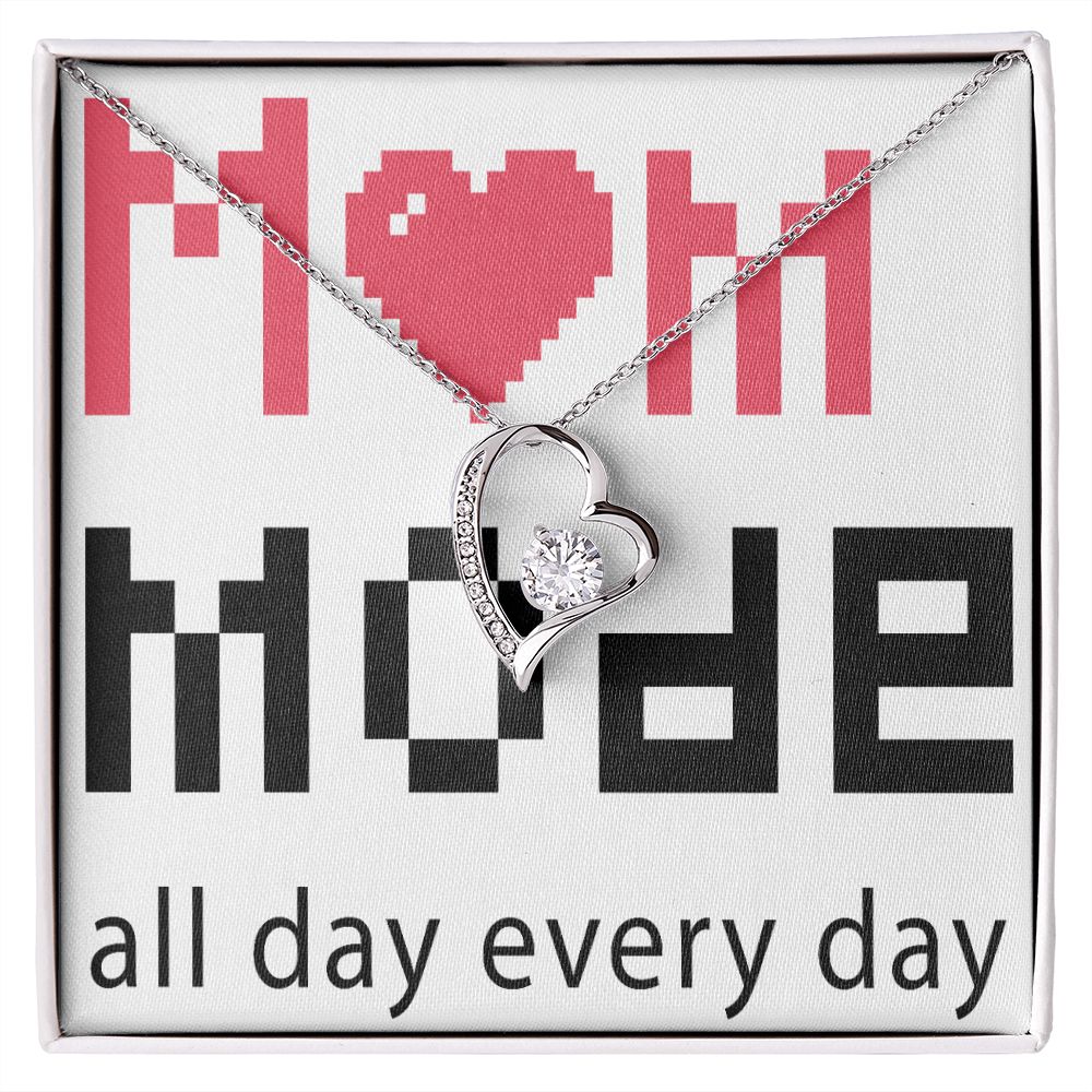 To Mom Mom Mode All Day Everyday Forever Necklace w Message Card-Express Your Love Gifts