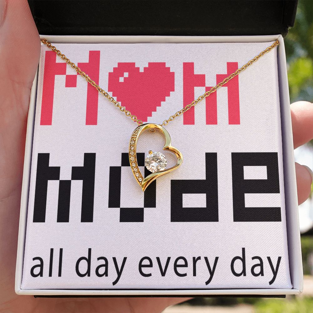 To Mom Mom Mode All Day Everyday Forever Necklace w Message Card-Express Your Love Gifts