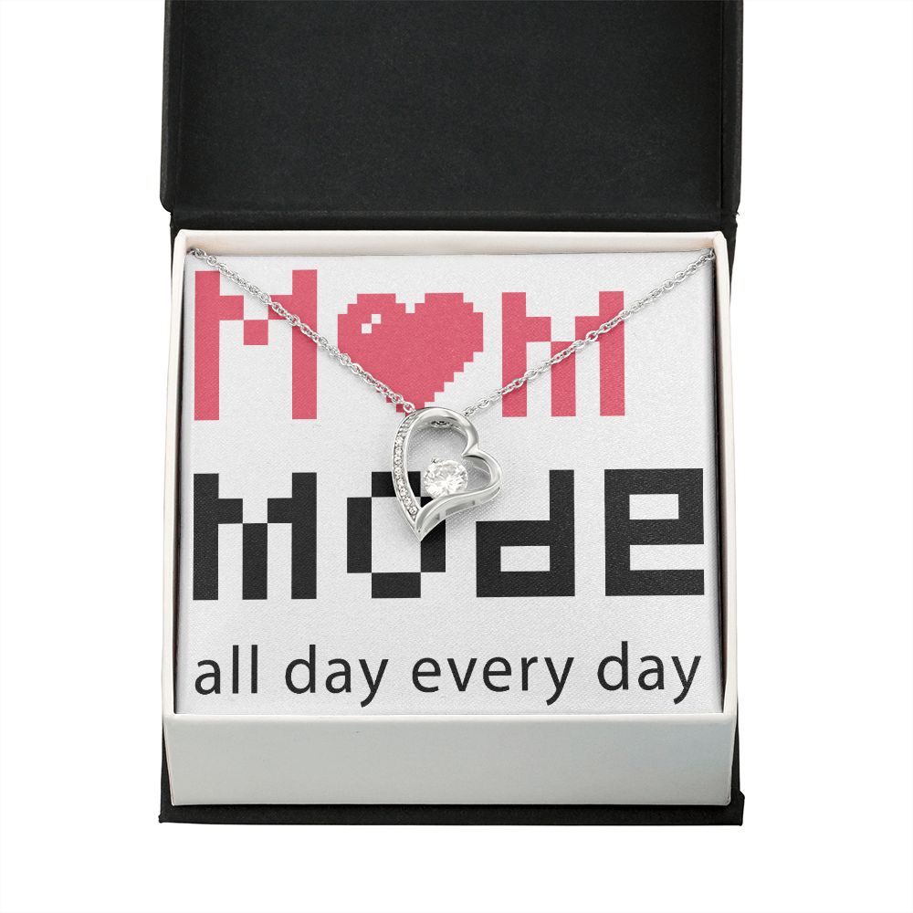 To Mom Mom Mode All Day Everyday Forever Necklace w Message Card-Express Your Love Gifts