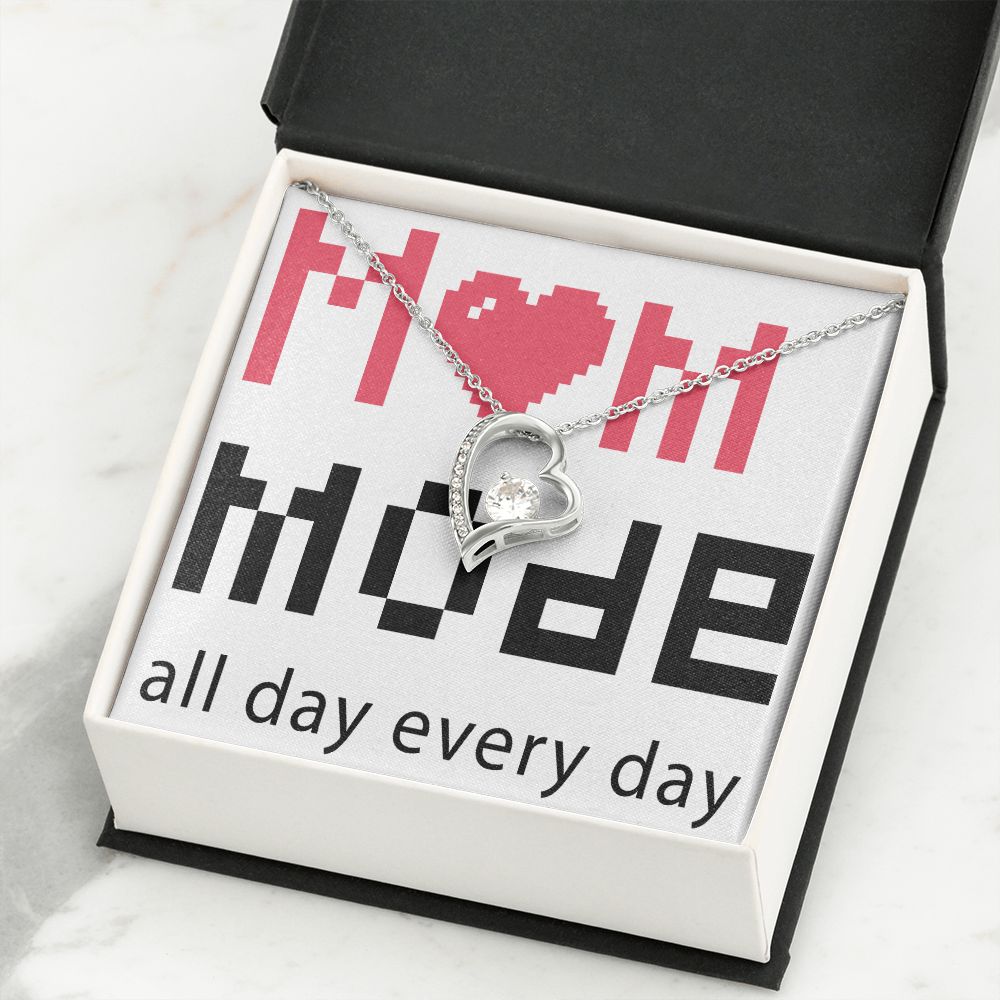 To Mom Mom Mode All Day Everyday Forever Necklace w Message Card-Express Your Love Gifts