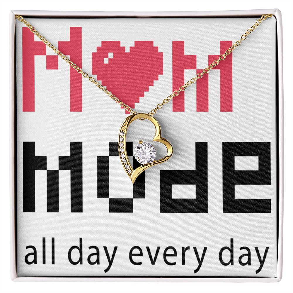 To Mom Mom Mode All Day Everyday Forever Necklace w Message Card-Express Your Love Gifts