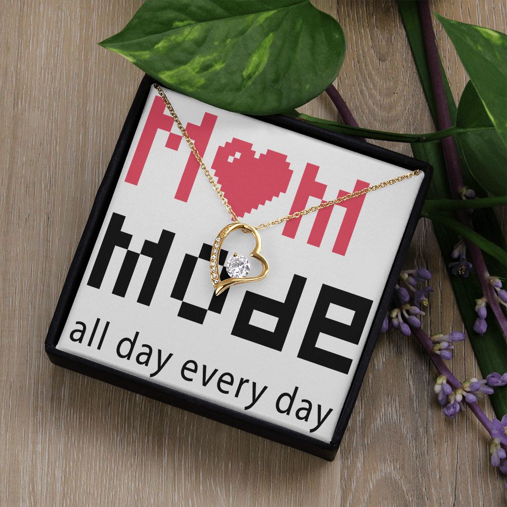 To Mom Mom Mode All Day Everyday Forever Necklace w Message Card-Express Your Love Gifts