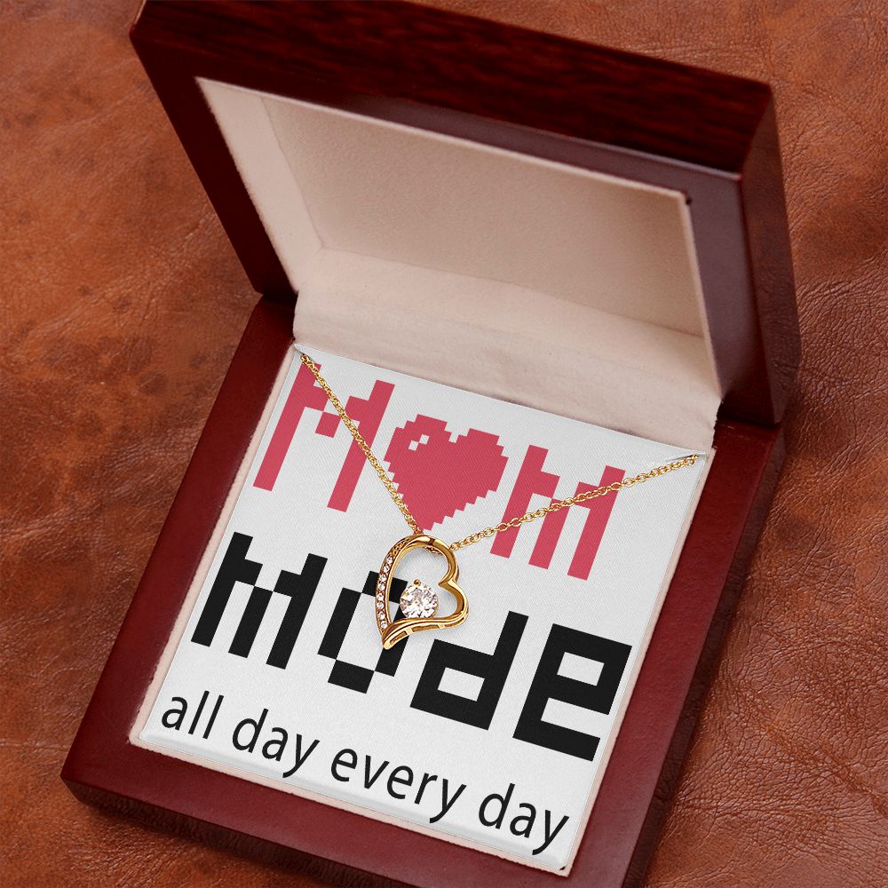 To Mom Mom Mode All Day Everyday Forever Necklace w Message Card-Express Your Love Gifts