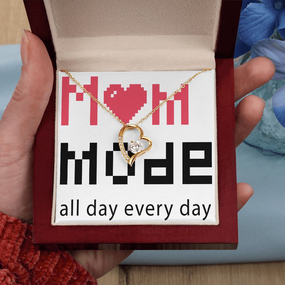 To Mom Mom Mode All Day Everyday Forever Necklace w Message Card-Express Your Love Gifts