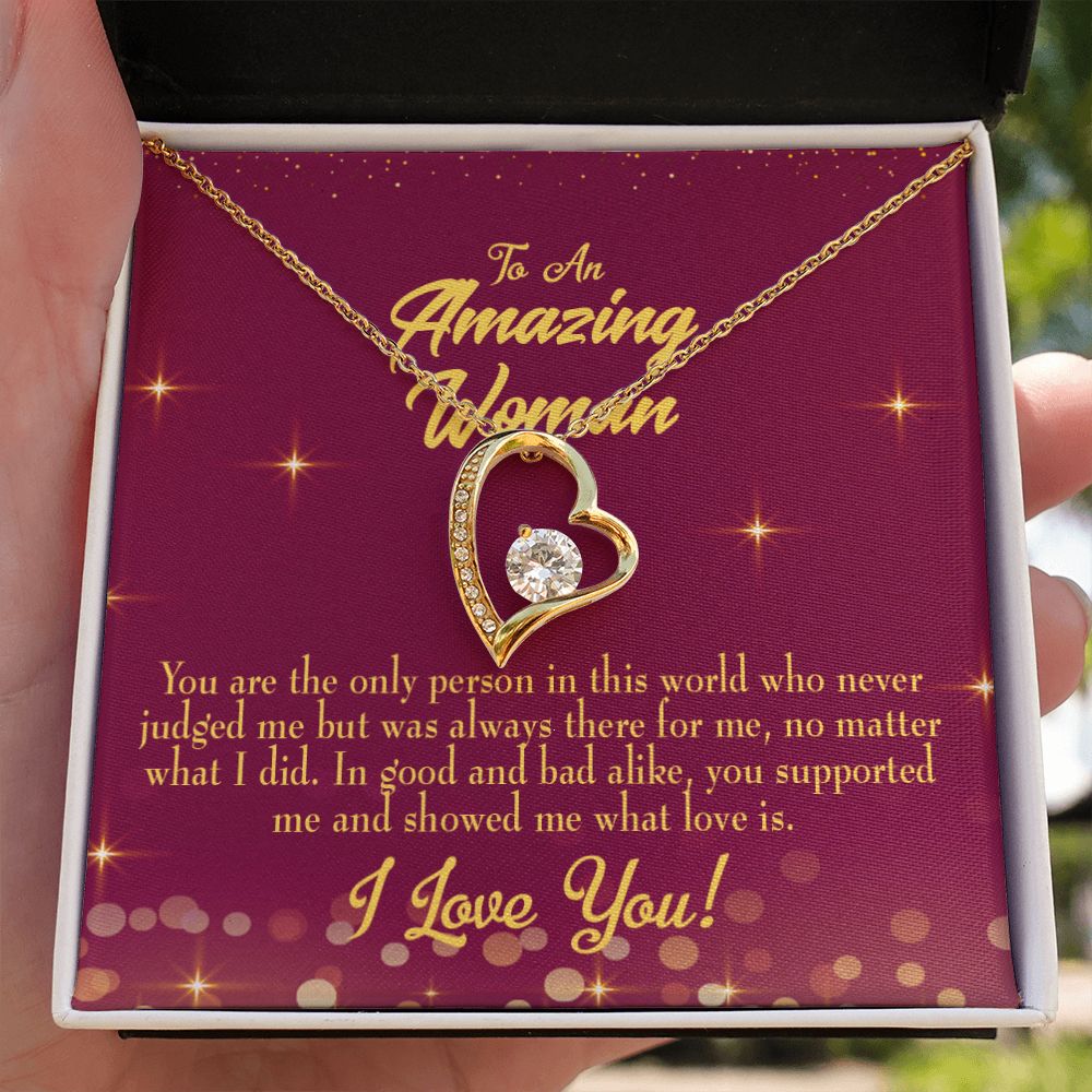 To Mom Mom Never Judged Forever Necklace w Message Card-Express Your Love Gifts