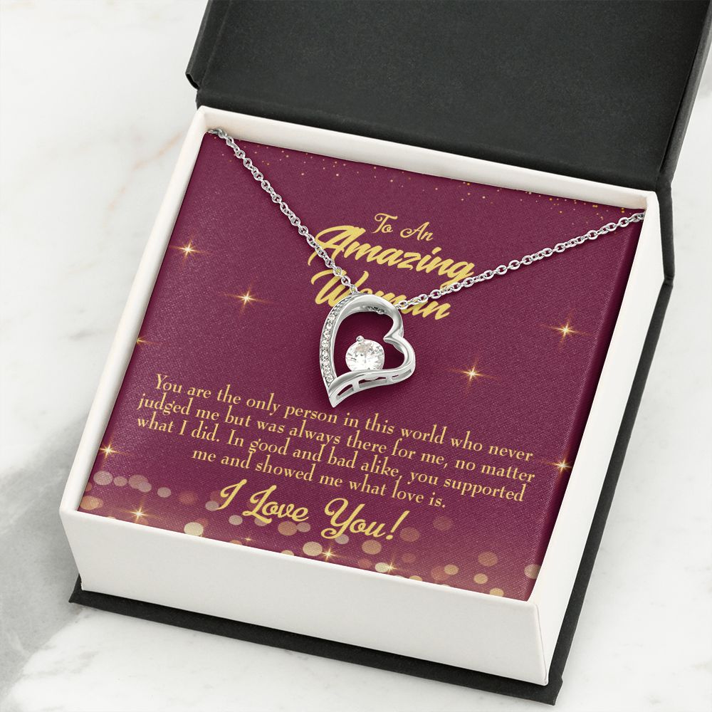 To Mom Mom Never Judged Forever Necklace w Message Card-Express Your Love Gifts