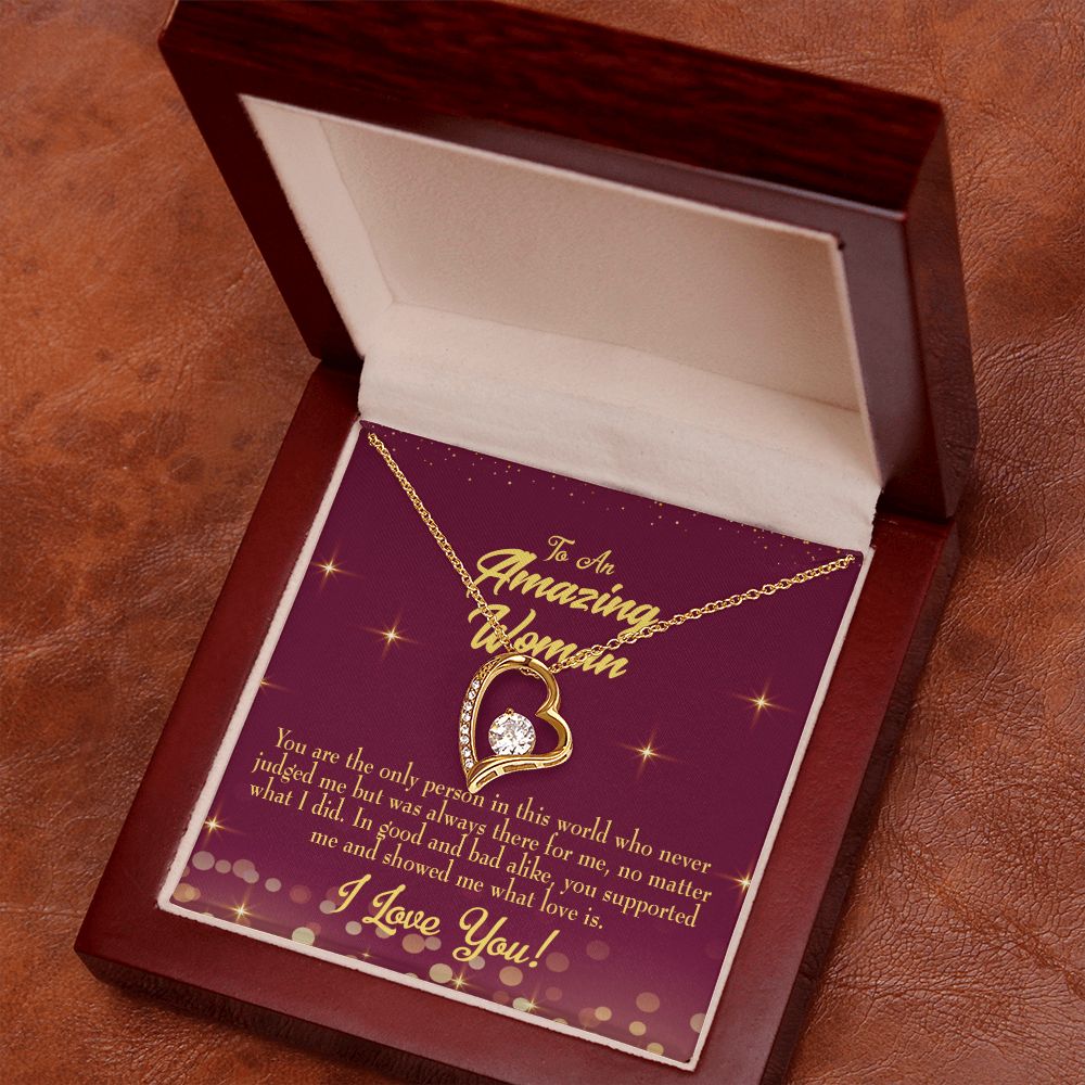 To Mom Mom Never Judged Forever Necklace w Message Card-Express Your Love Gifts