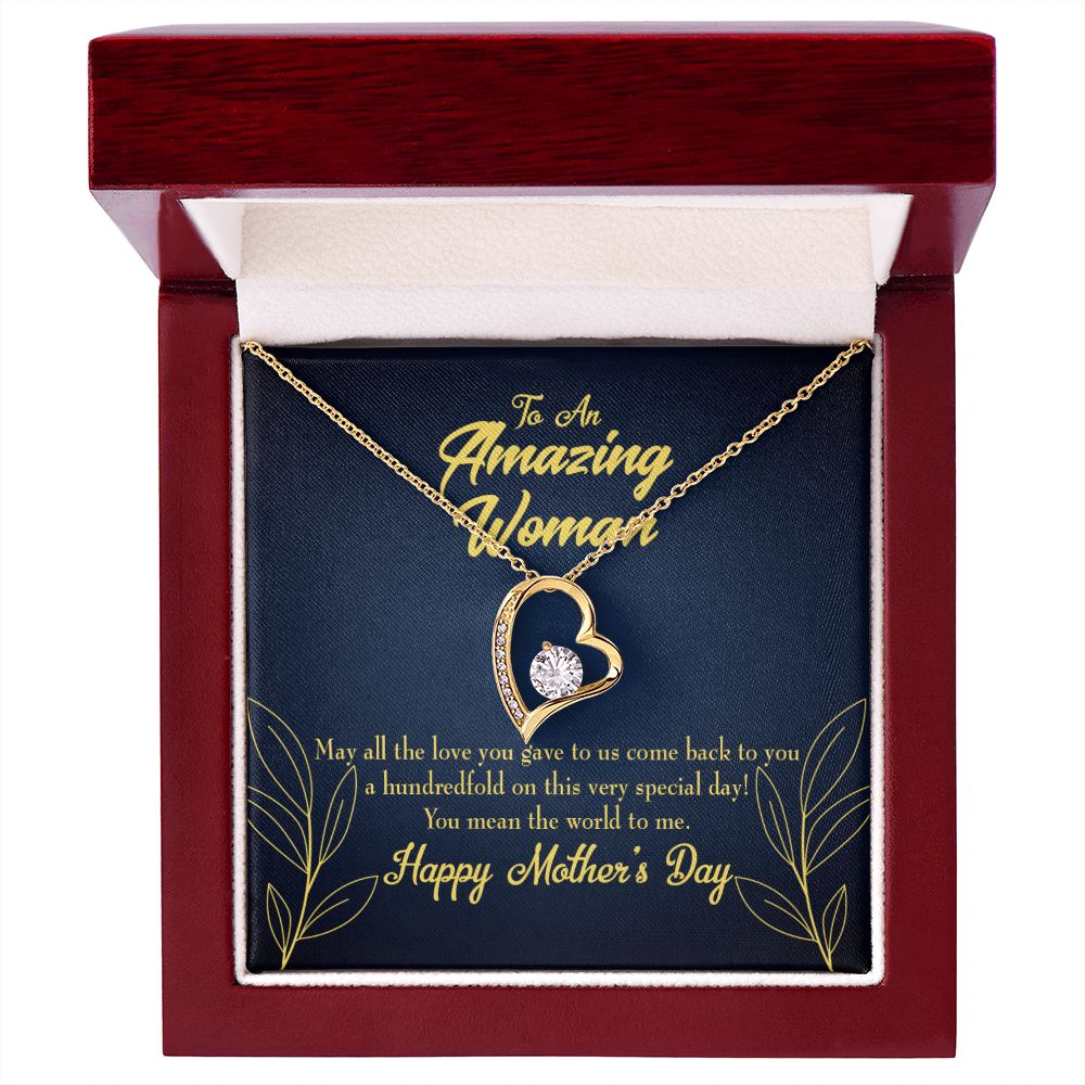 To Mom Mom the World Forever Necklace w Message Card-Express Your Love Gifts