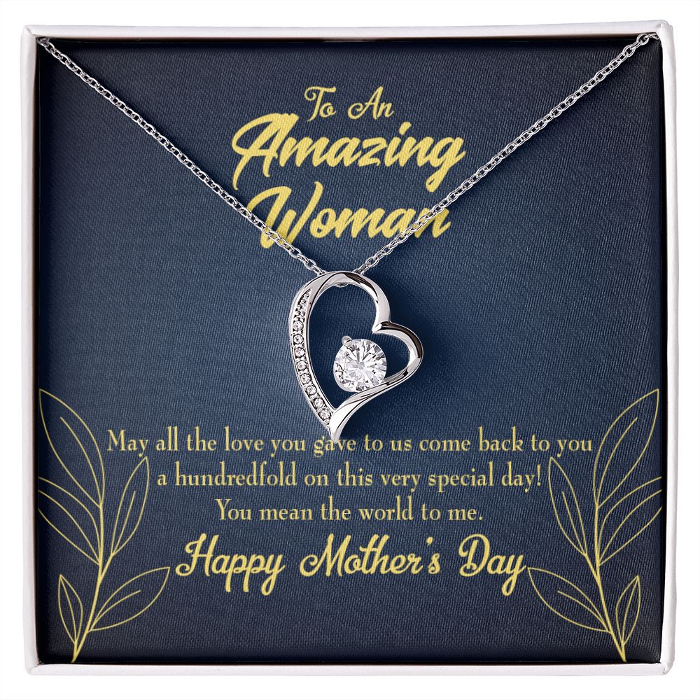 To Mom Mom the World Forever Necklace w Message Card-Express Your Love Gifts