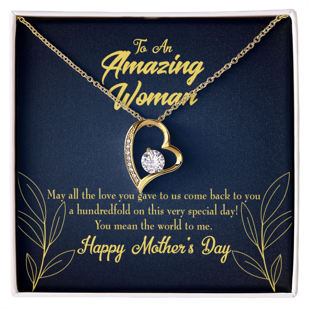 To Mom Mom the World Forever Necklace w Message Card-Express Your Love Gifts