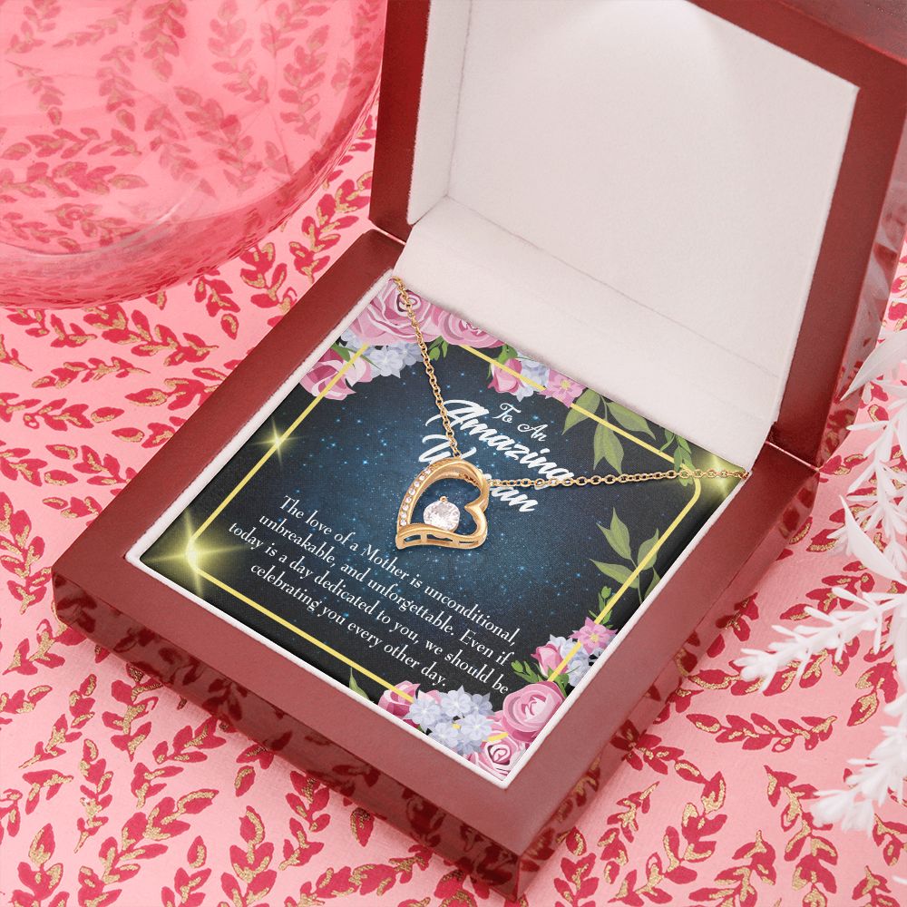 To Mom Mom Unconditional Love Forever Necklace w Message Card-Express Your Love Gifts