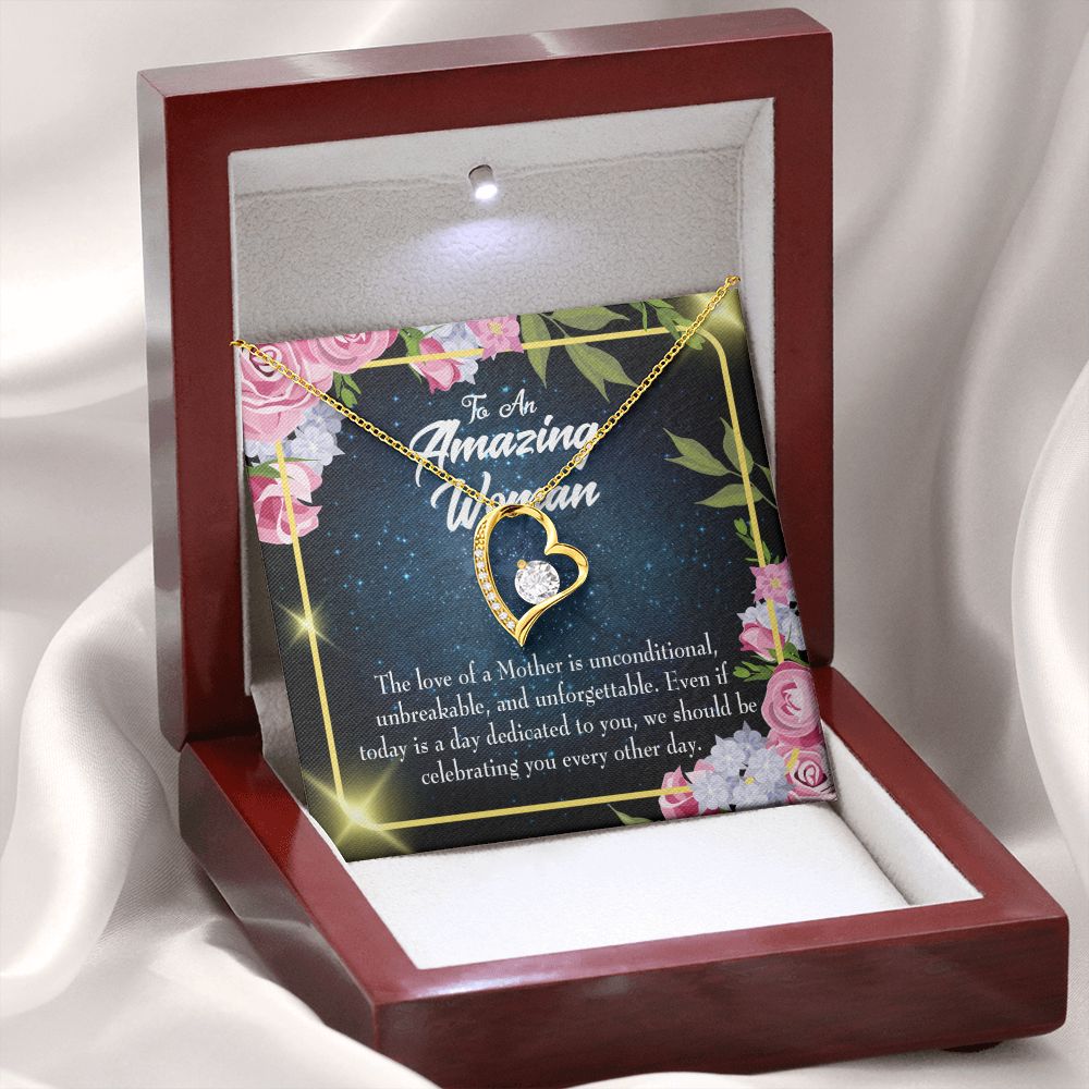 To Mom Mom Unconditional Love Forever Necklace w Message Card-Express Your Love Gifts