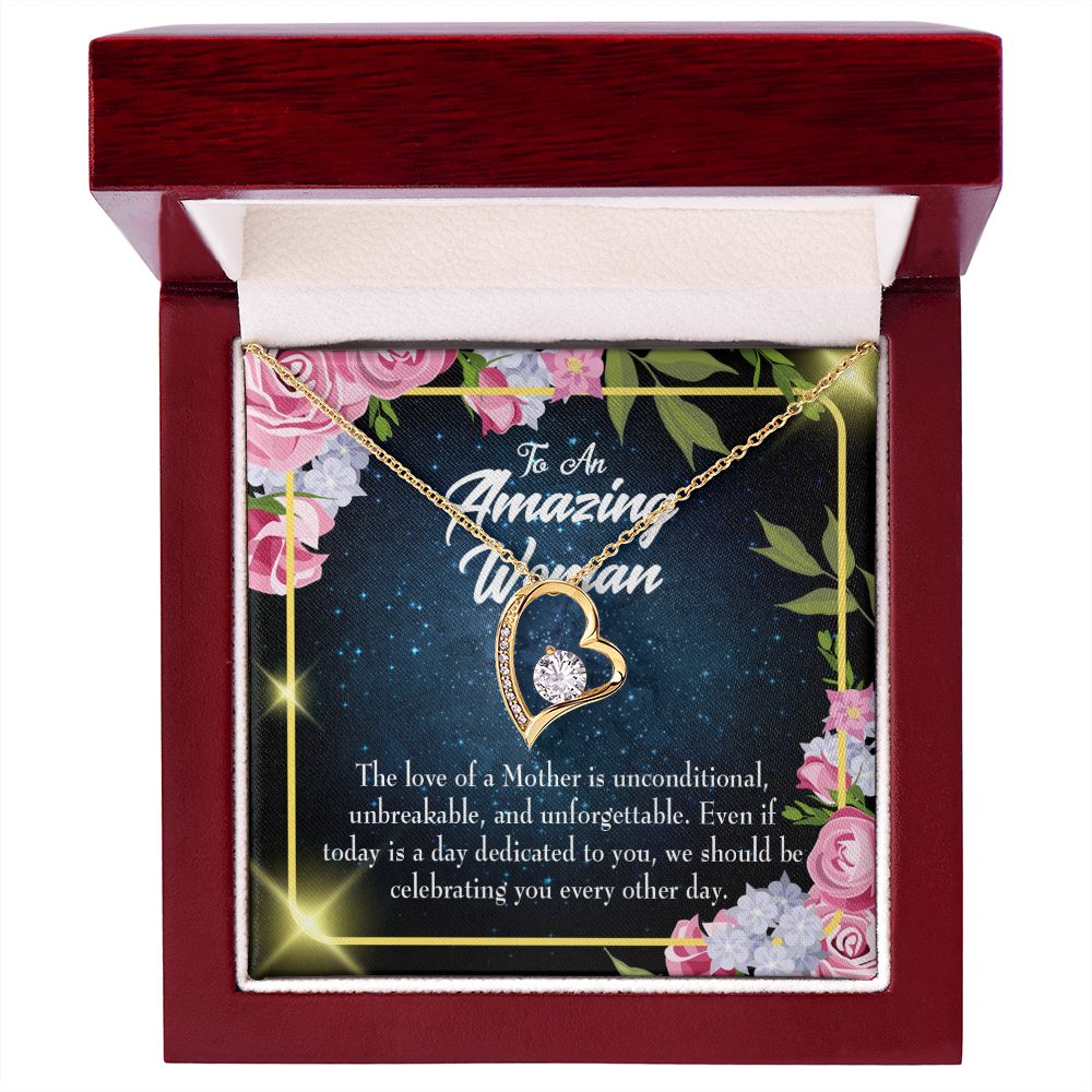 To Mom Mom Unconditional Love Forever Necklace w Message Card-Express Your Love Gifts