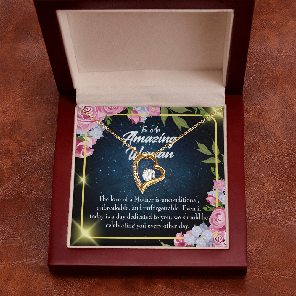 To Mom Mom Unconditional Love Forever Necklace w Message Card-Express Your Love Gifts