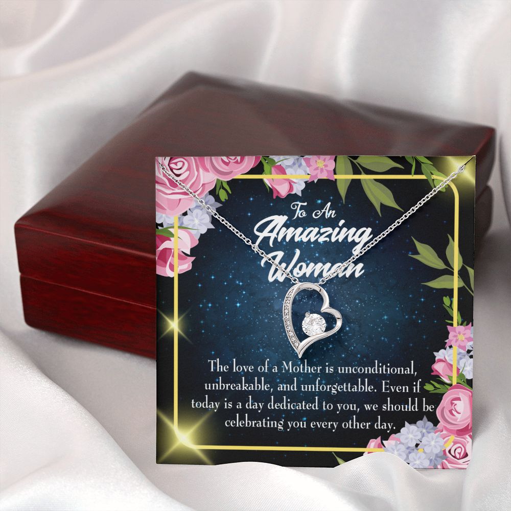 To Mom Mom Unconditional Love Forever Necklace w Message Card-Express Your Love Gifts