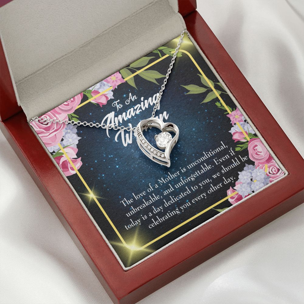 To Mom Mom Unconditional Love Forever Necklace w Message Card-Express Your Love Gifts