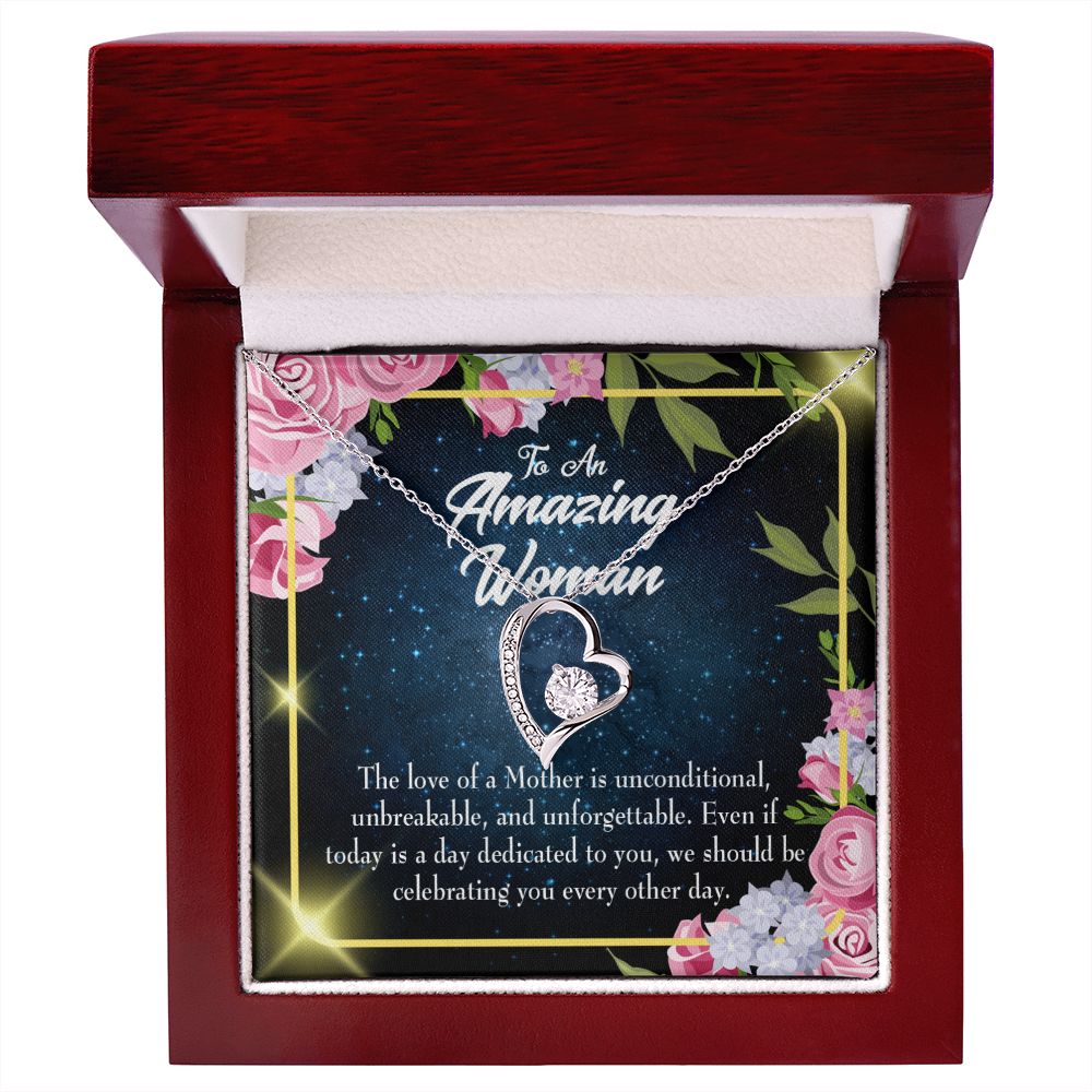 To Mom Mom Unconditional Love Forever Necklace w Message Card-Express Your Love Gifts