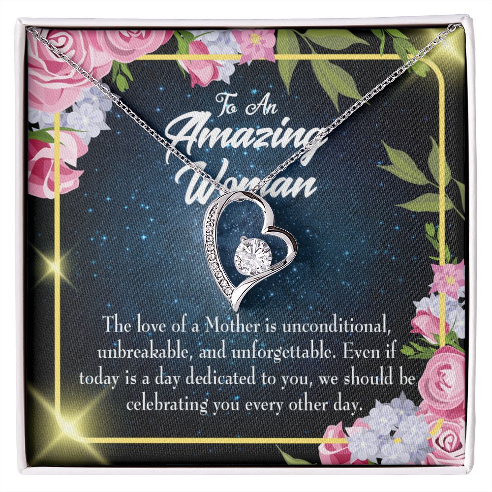 To Mom Mom Unconditional Love Forever Necklace w Message Card-Express Your Love Gifts