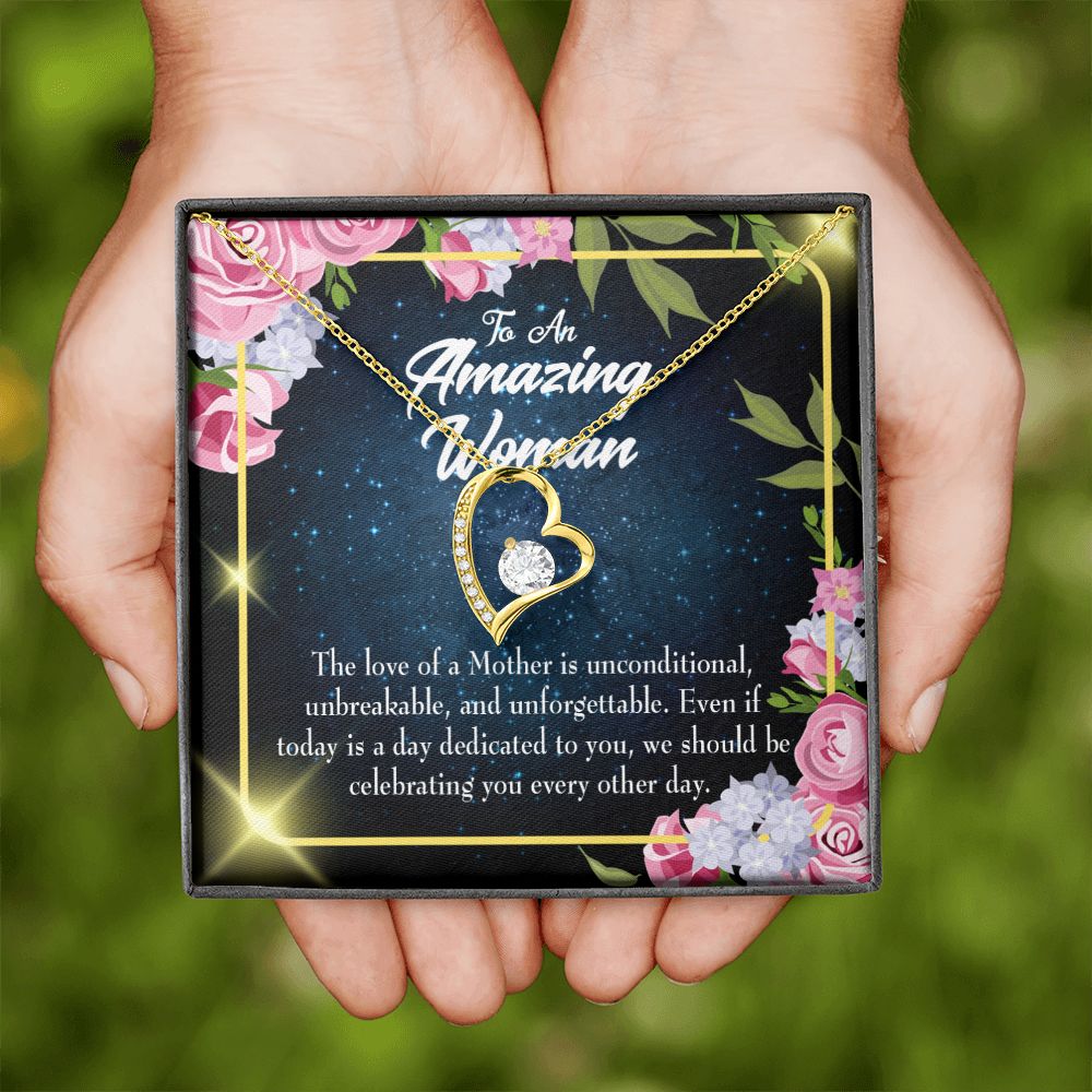 To Mom Mom Unconditional Love Forever Necklace w Message Card-Express Your Love Gifts