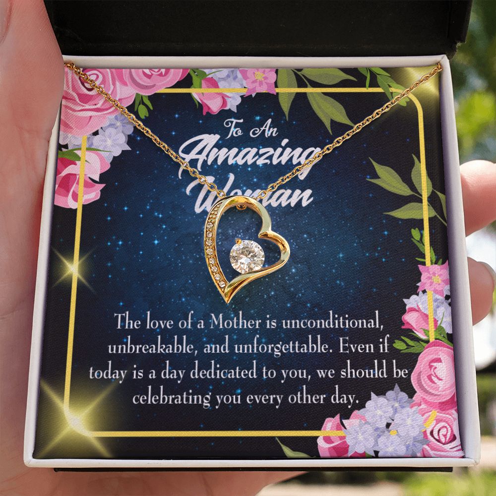 To Mom Mom Unconditional Love Forever Necklace w Message Card-Express Your Love Gifts