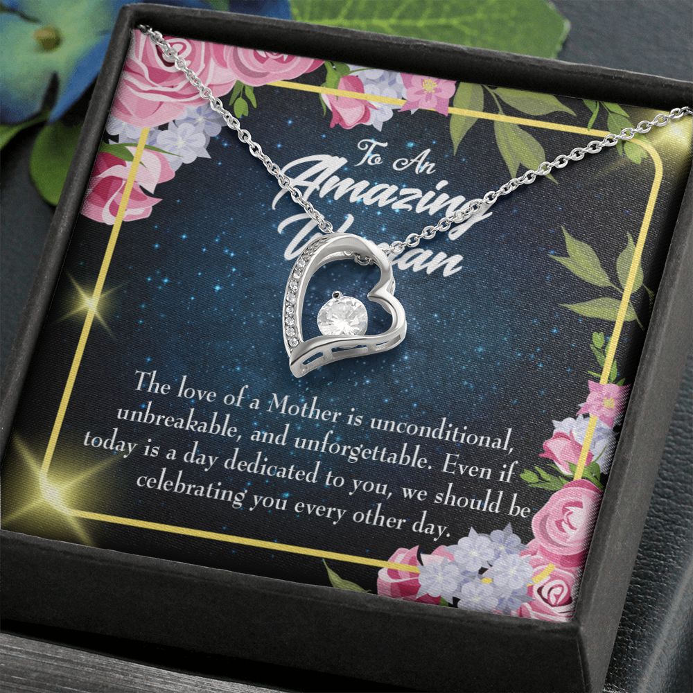 To Mom Mom Unconditional Love Forever Necklace w Message Card-Express Your Love Gifts